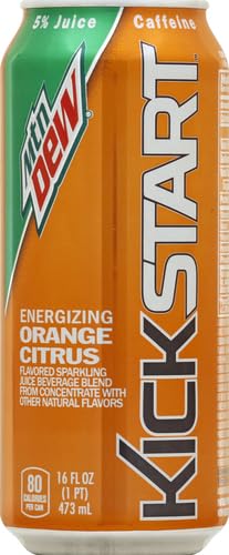 Mtn Dew Kickstart 16 Oz Mountain Dew Kickstart Energy Drink, Orange Citrus, Fl