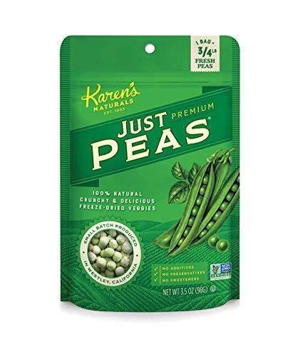 Karens Naturals Freeze Dried Peas, 3.5 oz, No Sugar Added, Healthy Vegetable