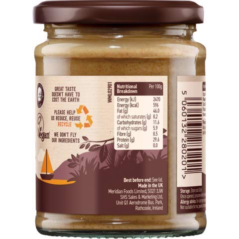 Meridian (280g) Pack 2 Organic Smooth Peanut Butter No Added Sugar