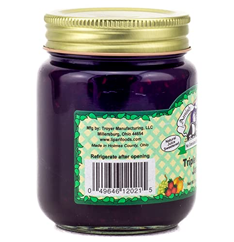 9oz (Pack 2) Amish Wedding No Sugar Added Triple Berry Jam