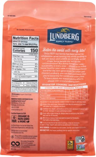 100% (32 oz, 2-Pack) Lundberg Family Farms - Organic Brown Short Grain Rice, Subtle Nutty Aroma, Clings When Cooked