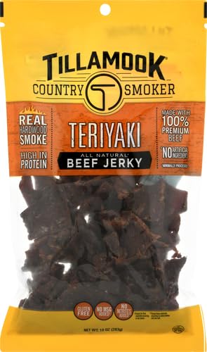 Country Jerky,Teriyaki,10 Ounce,(Pack 2) Tillamook Smoker Real Hardwood Smoked Beef