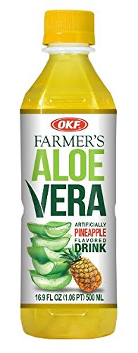 OKF Aloe Vera Drink in 16.9 Ounce Bottles (Pineapple, 6 Pack)