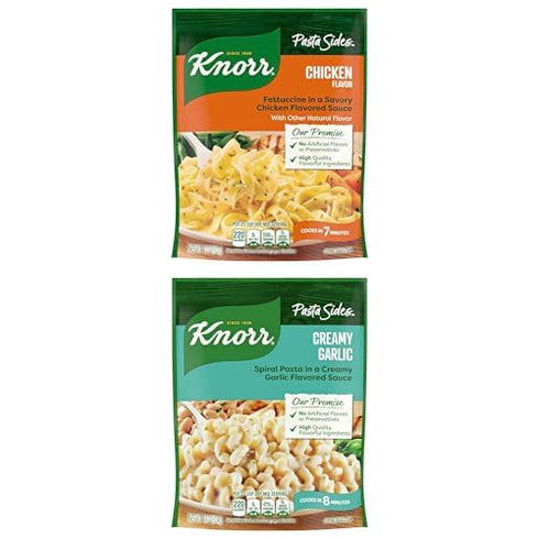 Knorr Discover Delicious Pasta Sides Bundle: Chicken Fettuccine & Creamy Garlic - Quick,