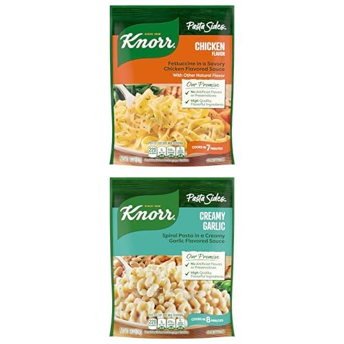 Knorr Discover Delicious Pasta Sides Bundle: Chicken Fettuccine & Creamy Garlic - Quick,