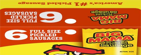 2.4 6 Pack Penrose Big Mama Pickled Sausages, Ounce