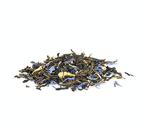 JusTea PURPLE JASMINE Loose Leaf Purple Tea, Tin with Hand Carved Tea Spoon, 40+ Cups, Low Caffeine