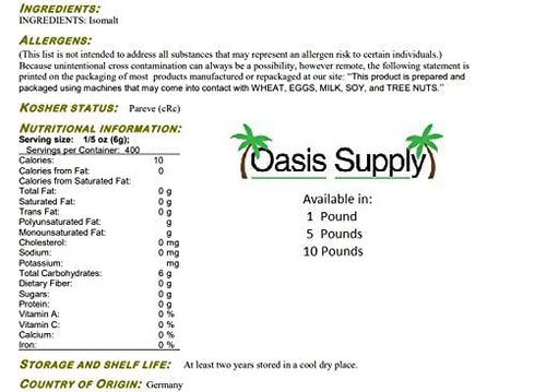 1 lb 1 Lb Oasis Supply, Isomalt Sugar Substitute (Granular) - Sugar Substitute for Baking, - Isomalt Ready To Use