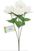 Generic 5-Stem 14 (2) Floral Garden Red and White Velvety Roses, in.