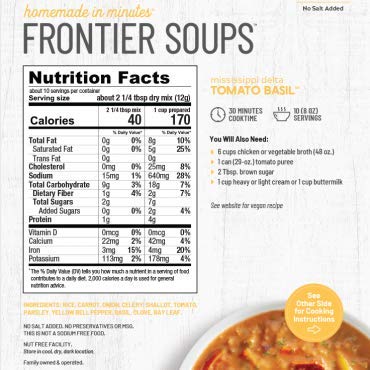 (Pack 2) Frontier Soups Mississippi Delta Tomato Basil Soup
