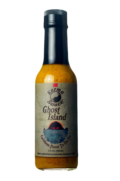 Ghost Island Hot Sauce, 5 fl. oz - Extra Hot Pepper Sauce with Habanero, Bhut Jolokia, Fattalli