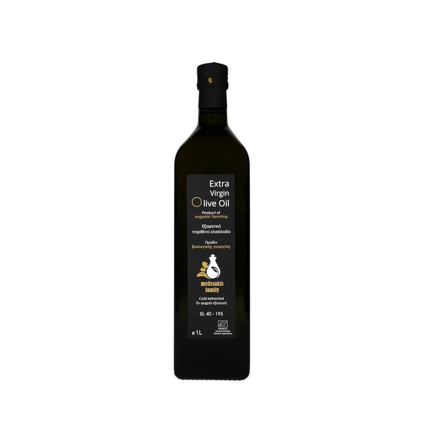 Melissakis Family Certified ORGANIC Extra Virgin Olive Oil 1Lt(33.81 Fl Oz) from Crete, Greece