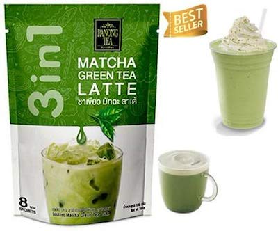 Ranong Tea Matcha Green Tea Latte Instant Drink Mix, 8 Sachets
