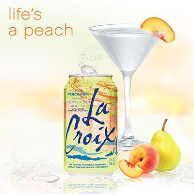 12 Pack, 12 LA CROIX Peach Pear Sparkling Water FZ