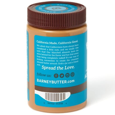 16 (Pack 2) Barney Butter Almond Butter, Smooth, Ounce Jar, Skin-Free Almonds, No Stir, Non-GMO, Gluten Free, Keto