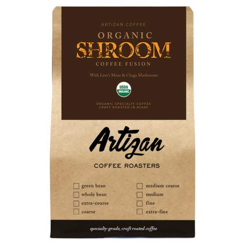Artizan Coffee USDA Organic Ground Coffee | Functional Mushroom Coffee Fusion -