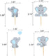 48pcs Blue Elephant Cupcake Toppers, Double Sided It is A Boy Picks for Elephant Theme Birthday Party Supplies