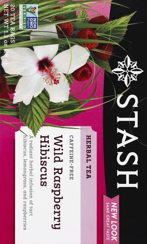 20 Count (Pack 1) Stash Tea Wild Raspberry Hibiscus tea