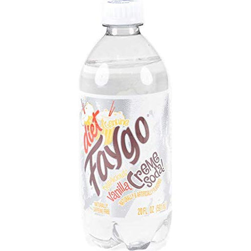 Faygo diet vanilla creme soda pop 20 fluid ounce plastic bottle (pack