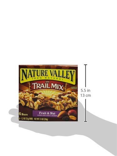 6 7.4 oz (Pack 12) Nature Valley Chewy Fruit and Nut Granola Bars, Trail Mix, Ct