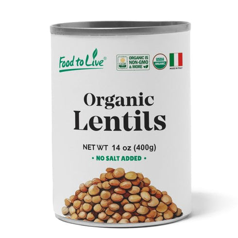 Food to Live Organic Canned Lentils, 14 oz (Pack of 1) Unsalted,