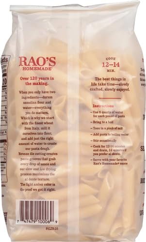 16oz, (Pack 2) Rao's Homemade Penne Pasta, Traditionally Crafted, Premium Quality, From Durum Semolina Flour