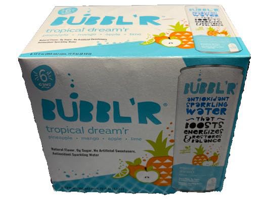 Generic Bubblr Tropical Dreamr Antioxidant Sparkling Water - 6pk/12 fl oz Can