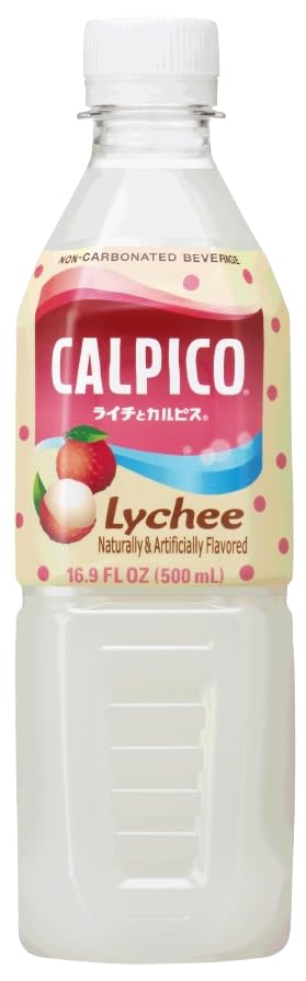 16.9 oz (Pack 6) CALPICO Lychee Smooth, Creamy & Refreshing Non-Carbonated Beverage, Sweet and Tangy, Japanese Lactic