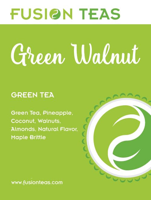 Green Walnut Green Tea with Pineapple, Coconut, Almonds & Maple - Gourmet Loose Leaf Sencha Tea, 4 Oz. Pouch