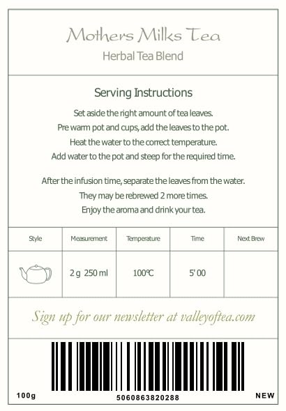 100g Mothers Milks Tea Natural Organic - Lactation Tea For Breastfeeding - Mothers Nursing Milk - Breastmilk Tea