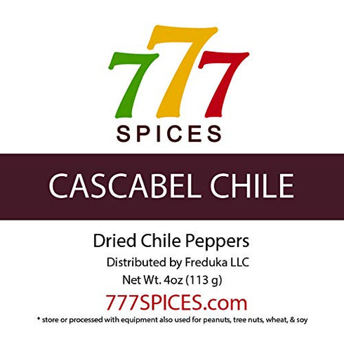 4oz Cascabel Dried Whole Chile Seco Peppers, Chili Pods for Authentic Mexican Food, Heat-Sealed Resealable Bag by