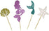 24 pcs Mermaid Cupcake Toppers for Baby Shower Birthday Party Supplies, Under The Sea Cake Decorations