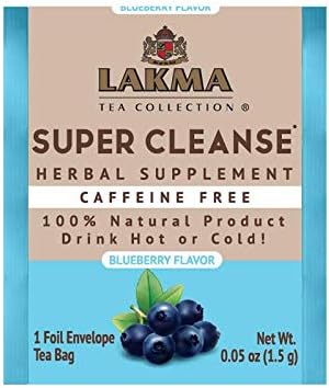 HYLEYS Lakma Super Cleanse Tea with Blueberry - 25 Tea Bags for Detox and Wellness