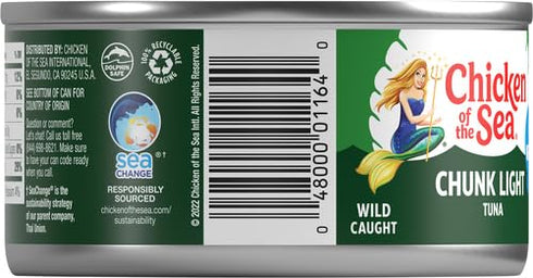 12 oz. (Pack 1), Chicken of the Sea Chunk Light Tuna in Water, Can of Wild Caught Tuna