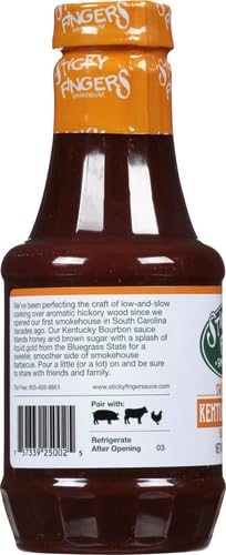 Sticky Fingers BBQ Sauce, Sweet Kentucky Bourbon, 18 OZ