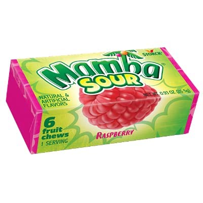 Mamba 6 (Pack 48) Sour Fruit Chews Candy, Pieces