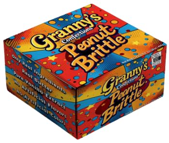 16oz (454g) Granny's Confections Old-Fashioned Peanut Brittle, Box Premium Gourmet Candy