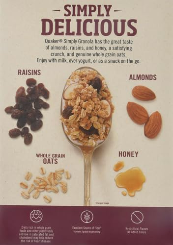 100% 24.1 Oz Quaker Granola Oats, Honey, Almonds & Raisins, Natural