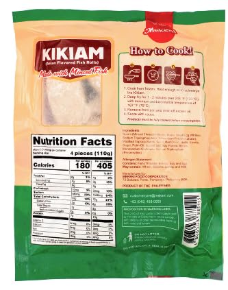Frozen 250 (3 Packs), Mekeni Kikiam Asian Flavored Fish Rolls g FIlipino Street Foods, Filipino snack, Filipino