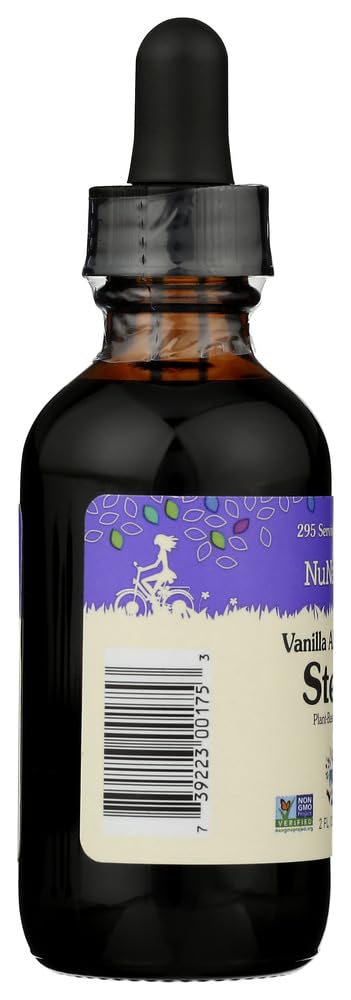2 oz (Pack 2) NuNaturals Liquid Stevia, Sugar-Free Sweetener, Plant-Based Sugar Substitute, Zero Calorie, Vanilla