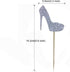 Morndew 24 PCS Silver Glitter Heels Cupcake Toppers for Gender Reveal Party Baby Shower Decorations