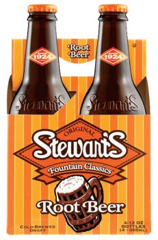 Stewart's 12 oz. 4 Root Beer Soda - Diet, ct
