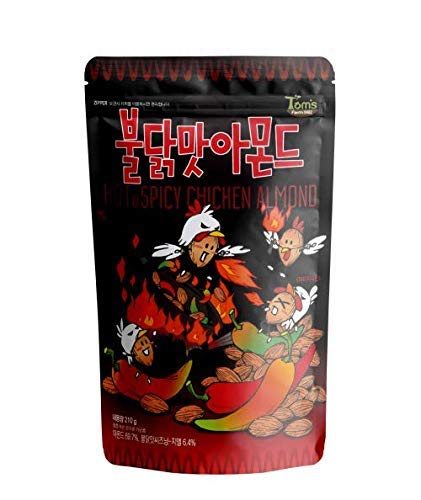 Gilim Tom's Farm Korean Seasoned Almonds Buldak (Hot & Spicy Chicken) Flavor (210g) - 1 Pack