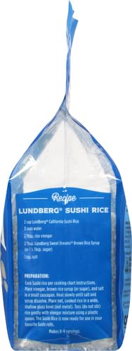 32 Oz Lundberg Organic California Sushi Rice - Short Grain Rice, White Japanese-Style Sticky Rice for Perfect Sushi