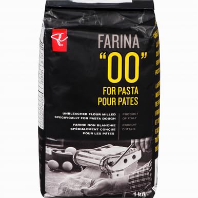 President's Choice "00" 1kg/35.3oz, PC Black Label Farina Enriched,Unbleached Fine Wheat Flour for Pasta