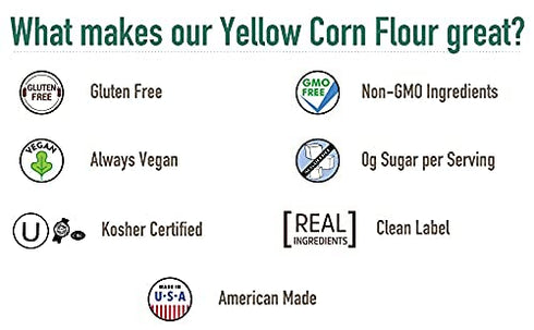 (14 oz) Packaging Yellow Corn Flour - Vegan, Non-GMO, Made In USA, Gluten-Free - Cornflour for Mexican Dishes, Bread