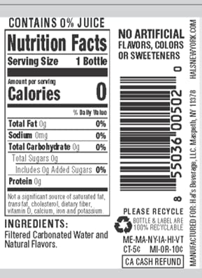 Hal's New York 20 Oz (Pack 24) Seltzer Water, Lemon Sparkling Water, Fl Bottles
