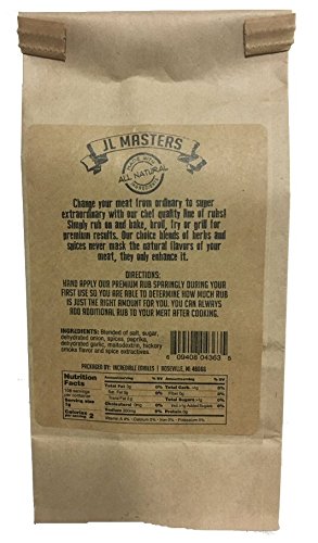 JL Masters 3 3.8oz packages All Natural Meat Rub - Beef - (three)