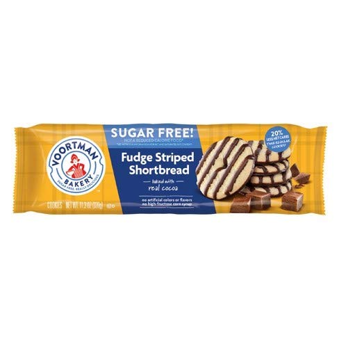 Voortman Cookies Ltd. 3 pack 11.3 oz - Voortman Bakery, Sugar Free Cookies, Fudge Striped Shortbread, each