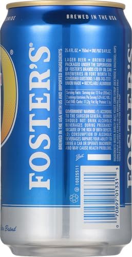 Foster's 25.4 Oz. 5% Beer, Fl. Fl Can, Abv
